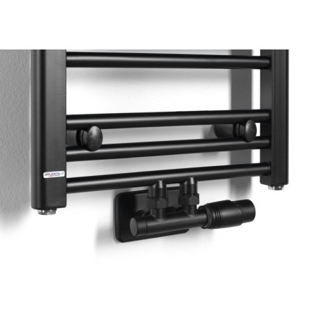 Bruckner ALBRECHT grzejnik 400x1250 mm podłączenie środkowe czarny mat 600.112.6