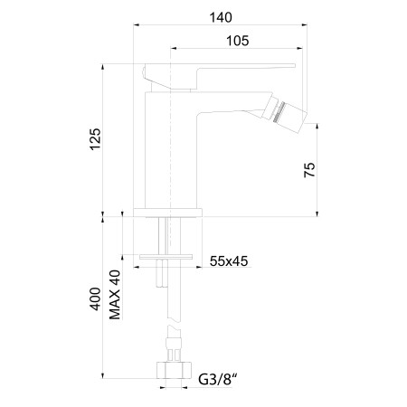 Sapho Latus bateria bidetowa czarny mat 1102-73B