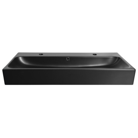 Sapho TORIDI umywalka ceramiczna 101x46.5cm 2 otwory na baterię czarny mat TU0222B