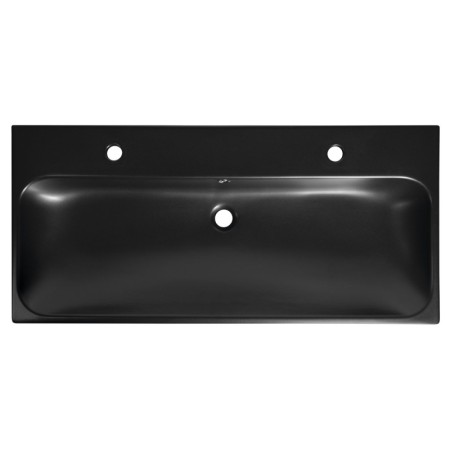 Sapho TORIDI umywalka ceramiczna 101x46.5cm 2 otwory na baterię czarny mat TU0222B