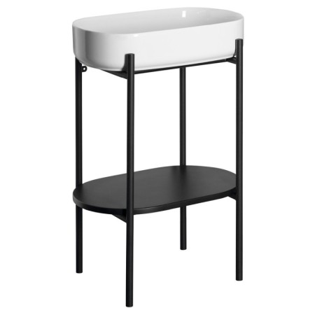 Sapho PUNO konsola z umywalką 550x860x360mm czarny SKA570-2-01