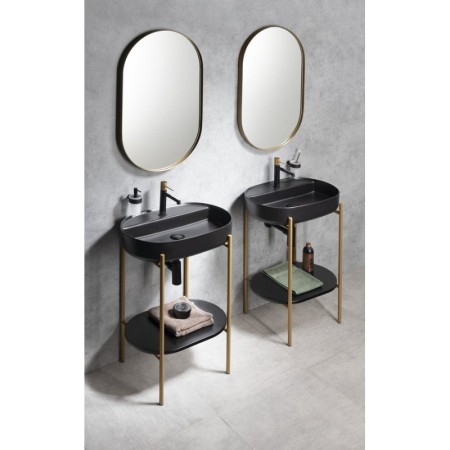 Sapho PUNO konsola z umywalką 600x860x396mm złoty mat SKA590-5-01