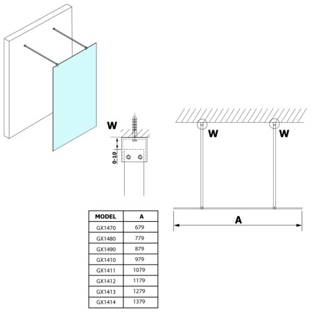 Gelco VARIOWHITE jednoczęściowa kabina przysznicowa Walk-In szkło matowe 1200 mm GX1412GX2215