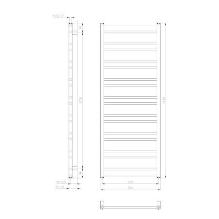 Sapho METRO DOS grzejnik łazienkowy 550x1430 mm biały IR430T