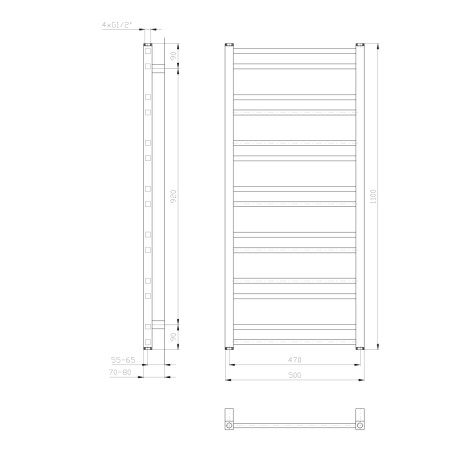 Sapho METRO DOS grzejnik łazienkowy 500x1100 mm biały IR432T