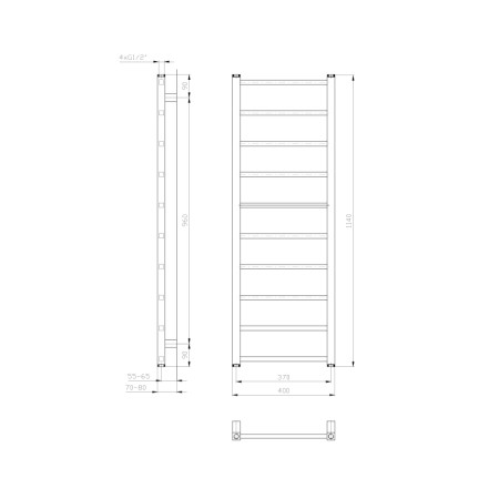 Sapho METRO LIGHT grzejnik łazienkowy 400x1140 mm biały IR445T