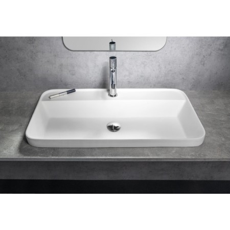 Sapho BRAHEA umywalka półwpuszczana Rockstone 75x39 cm biały mat BE775