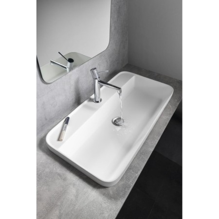 Sapho BRAHEA umywalka półwpuszczana Rockstone 75x39 cm biały mat BE775