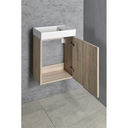 Aqualine ZOJA szafka z umywalką ceramiczną 40x22 cm dąb platin 51049DP-02