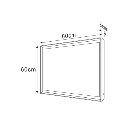 Sapho Lustro SORT z oświetleniem LED 60x80cm bezdotykowy czujnik IR 2700-6500K czarny mat ST080S