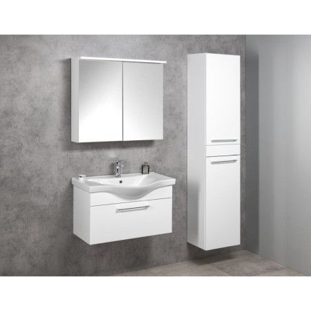 Aqualine KAWA STRIP szafka z lustrem oświetlenie LED 80x70x22cm biały WGL80S