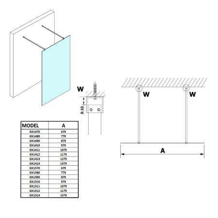 Gelco VARIO WHITE jednoczęściowa kabina przysznicowa Walk-In szkło nordic 1200 mm GX1512-03