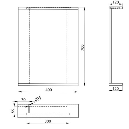 Aqualine KORIN STRIP lustro z oświetleniem LED 40x70x12cm KO345S