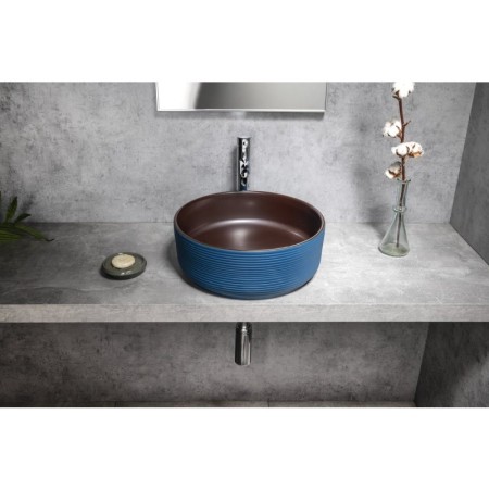 Sapho PRIORI umywalka ceramiczna nablatowa ? 41 cm niebieski/brązowy PI033