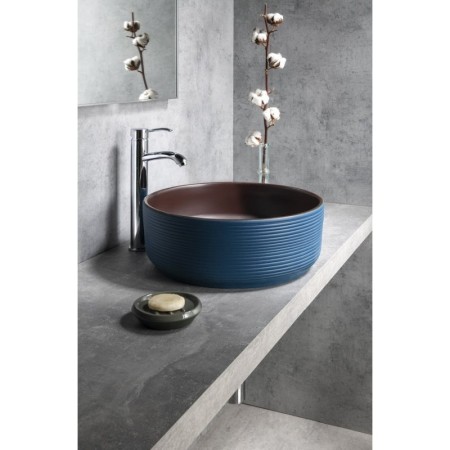 Sapho PRIORI umywalka ceramiczna nablatowa ? 41 cm niebieski/brązowy PI033