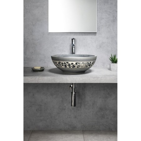 Sapho PRIORI umywalka ceramiczna nablatowa ? 41 cm niebieski ze wzorem PI036