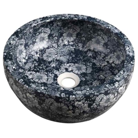 Sapho PRIORI umywalka ceramiczna nablatowa ? 41 cm niebieskie kwiaty PI038