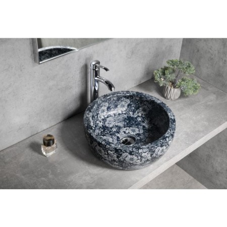 Sapho PRIORI umywalka ceramiczna nablatowa ? 41 cm niebieskie kwiaty PI038