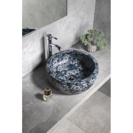Sapho PRIORI umywalka ceramiczna nablatowa ? 41 cm niebieskie kwiaty PI038