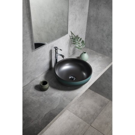 Sapho PRIORI umywalka ceramiczna nablatowa ? 41cm czarny/zielony PI039