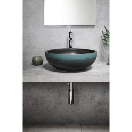Sapho PRIORI umywalka ceramiczna nablatowa ? 41cm czarny/zielony PI039