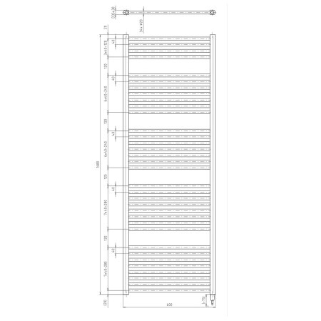 Aqualine Direct-E grzejnik elektryczny 600x1680 mm 800 W czarny ILE66TB