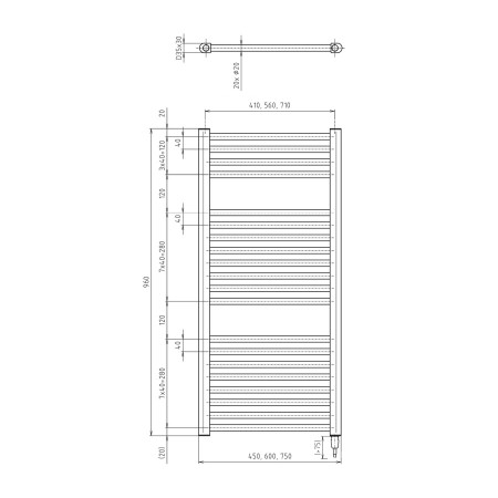 Aqualine Direct-E grzejnik elektryczny 450x960 mm 300 W czarny ILE94TB