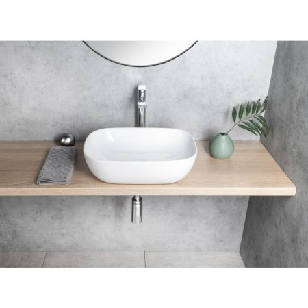 Aqualine Umywalka ceramiczna nablatowa 46x34 cm biały 46341