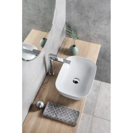 Aqualine Umywalka ceramiczna nablatowa 46x34 cm biały 46341