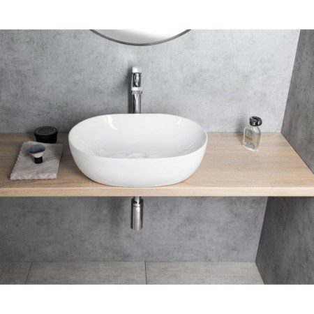 Aqualine Umywalka ceramiczna nablatowa 49x36 cm biały CA490