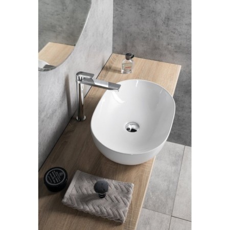 Aqualine Umywalka ceramiczna nablatowa 49x36 cm biały CA490