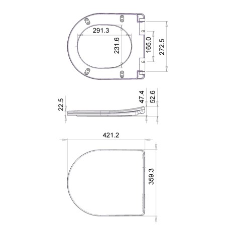 Aqualine VERMET deska WC Soft Close biały VRS008