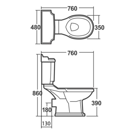 Aqualine ANTIK kompakt WC + deska WC biały AK107-01