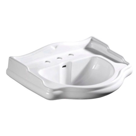 Kerasan RETRO umywalka ceramiczna 69x52cm z 3 otworami na baterię biały 104601-3