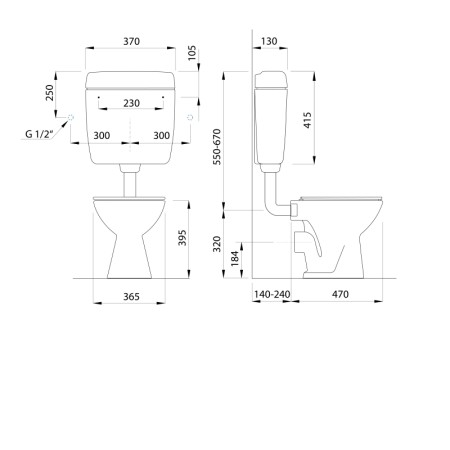 CREAVIT Kompakt WC przycisk 4.5/6l odpływ poziomy biały TP3306