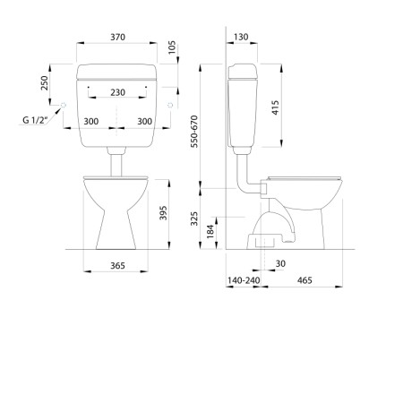 CREAVIT Kompakt WC przycisk 4.5/6l odpływ pionowy biały TP3406