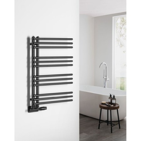 Aqualine POSEIDON grzejnik łazienkowy 450x740 mm czarny mat PS474B