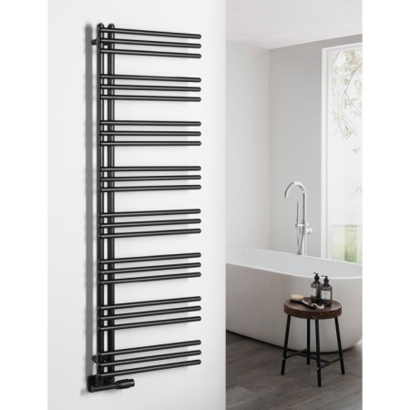 Aqualine POSEIDON grzejnik łazienkowy 450x1540mm czarny mat PS415B