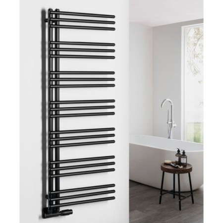 Aqualine POSEIDON grzejnik łazienkowy 550x1340mm czarny mat PS513B