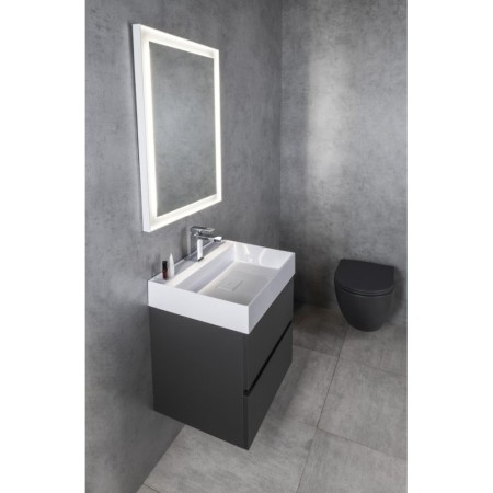 Sapho ODETTA szafka umywalkowa 57x50x43.5cm antracyt mat DT060-3434