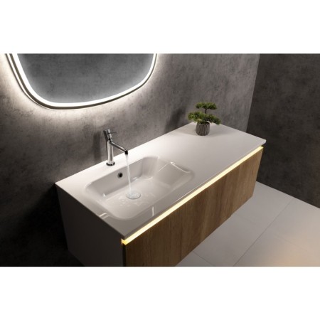 Sapho ARECA umywalka kompozytowa 121x51.5cm lewa biała AC121L