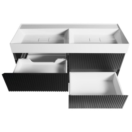 Sapho FILENA szafka umywalkowa 118x51.5x43cm czarny mat strip FID1212BS