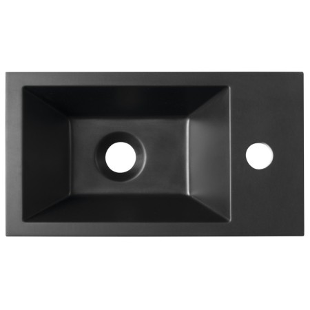 Sapho AMAROK umywalka kompozytowa 40x22cm czarny mat bateria z prawej strony AR500B