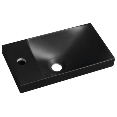 Sapho AGOS umywalka kompozytowa bez przelewu 40x22cm lewa/prawa czarny mat AS400B