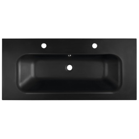 Sapho SIDRA umywalka kompozytowa 101x46cm 2 otwory na baterie czarny mat SD101B-2