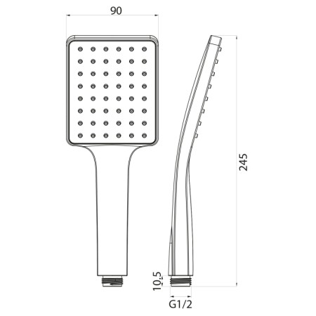 Sapho Słuchawka prysznicowa 245mm ABS/złoto mat SK779GB