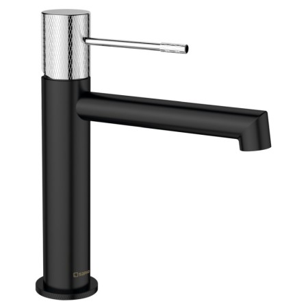 Sapho SOLARIS bateria umywalkowa bez odpływu czarny mat/chrom WD002BC