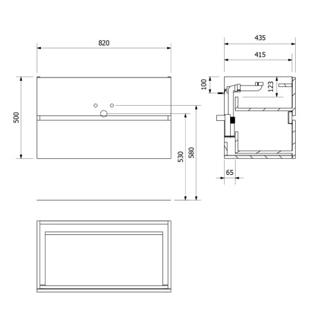 Sapho ODETTA szafka umywalkowa 82x50x43.5cm antracyt mat DT085-3434