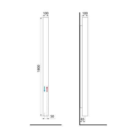 Sapho CUBIQ grzejnik łazienkowy 100x1800 mm biały mat LQ284