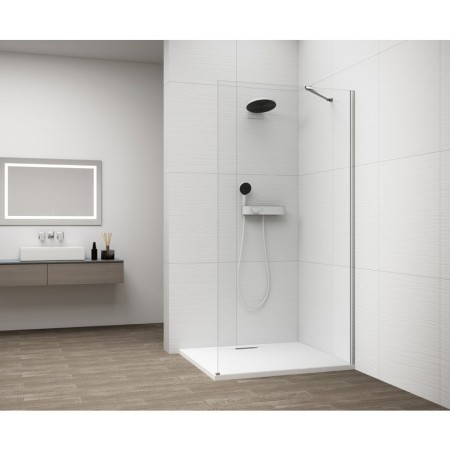 Polysan ESCA CHROME jednoczęściowa kabina przysznicowa Walk-In montaż przy ścianie szkło czyste 1000 mm ES1010-01